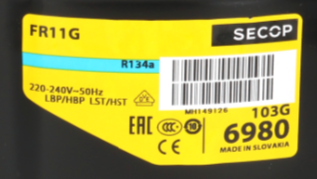 Secop Compressor FR11G R134a LBP/HBP - DANFOSS