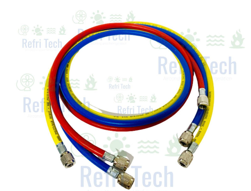 Charging refrigerant hoses PACK OF 3 HOSES 1/4'' F 1500 mm. Connection depressor