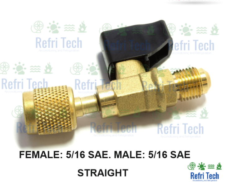 Refrigerant Valve VALVE MALE FEMALE Straight = Female: 5/16 - Male: 5/16