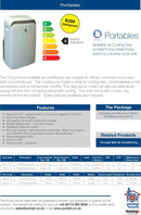 Pump House PAC-C-12 mobile air conditioning cooling only unit 3.5kW (12.000 BTU)