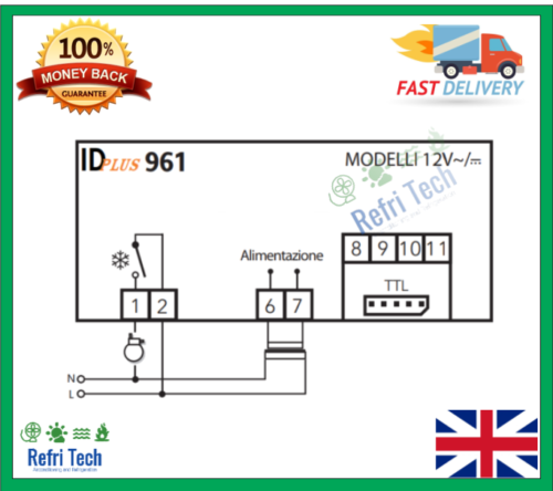ID PLUS 961 12V Controller Digital Thermostat ELIWELL Id Plus 961 (IDPLUS961) 12
