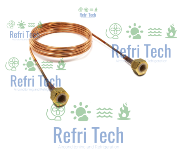 WELDED COPPER CAPILLARY TUBE 1 /4 SAE, 7/16 UNF - WITH BRASS NUTS AND PIN