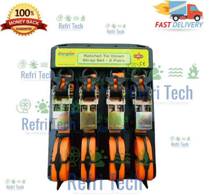 REGIN REGM78 - Ratchet Tie Down Straps x 4