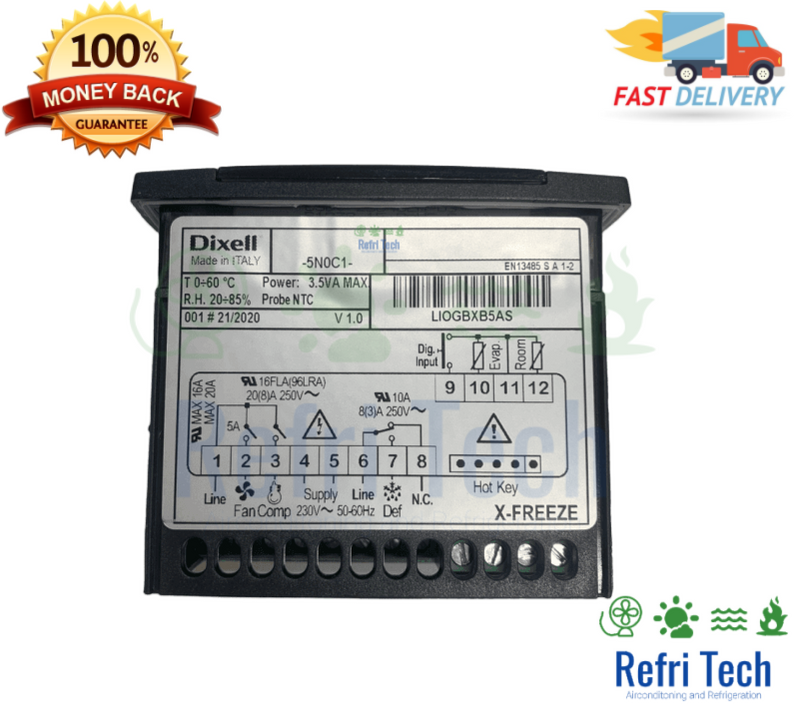 Dixell X-FREEZE XR06CX-5N0C1 Controller 20A 2 X PROBES NTC - Digital thermostat