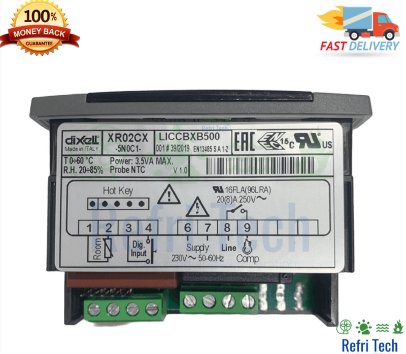 Dixell XR02CX-5N0C1 Controller 230V 1 x NTC Digital thermostat - LICCBXB500 IP54