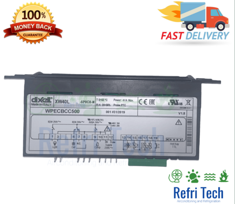 Dixell XW40L -5P0C0N WPECBCC500 Digital controller for medium-low temperature