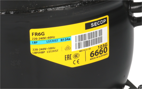 FR6G Compressor Secop - gas R134a HMBP CSIR Danfoss