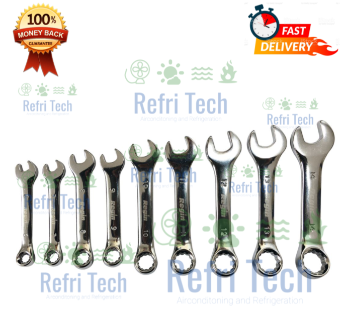 REGIN REGB54 9pc Stubby Combination Spanner Set 6 -14mm - Stubby Spanner Set