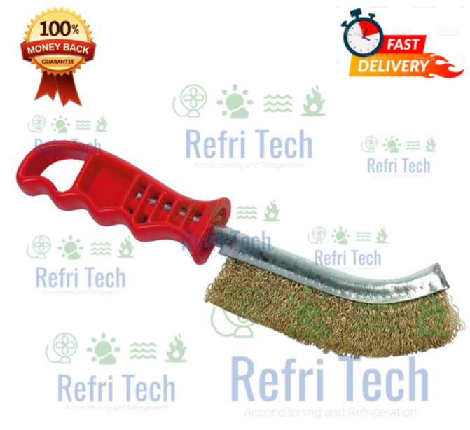 REGT80 - Brass Plated Steel Wire Brush - Paint Rust Metal Scratch Remover
