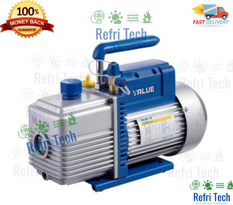 Vacuum Pump Single Stage 1/4HP 2.0 CFM 230V 50-60HZ 1/4HP- VE115N + 1x Pump oil