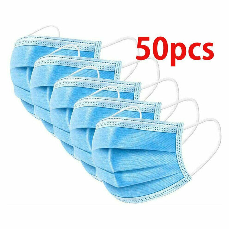 50 x Disposable Face mask 50 Pieces protective mouth UK with filter